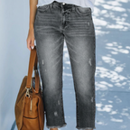 Aberjean™ | Retro Cropped Straight Jeans