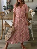 Marisol | Tummy-Coverage Boho Maxi Dress