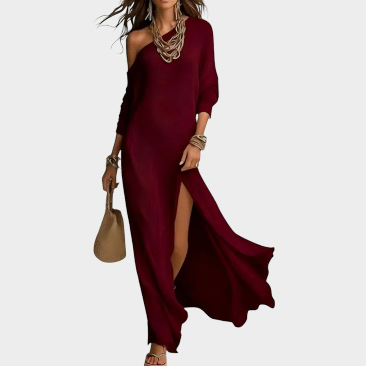 Monica | One-Shoulder Maxi Dress with High Side Slit