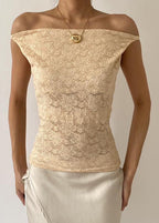 Virela Twist Knot Convertible Lace Bardot Top