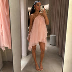 Yasmin Backless Halter Mini Dress