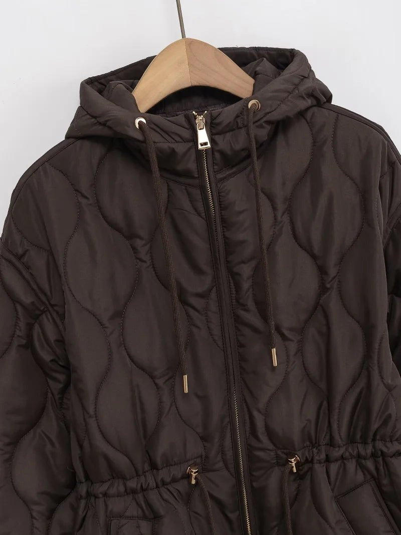 Abbie Hooded Quilted Jacket with Drawstring