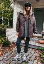 Abbie Hooded Quilted Jacket with Drawstring