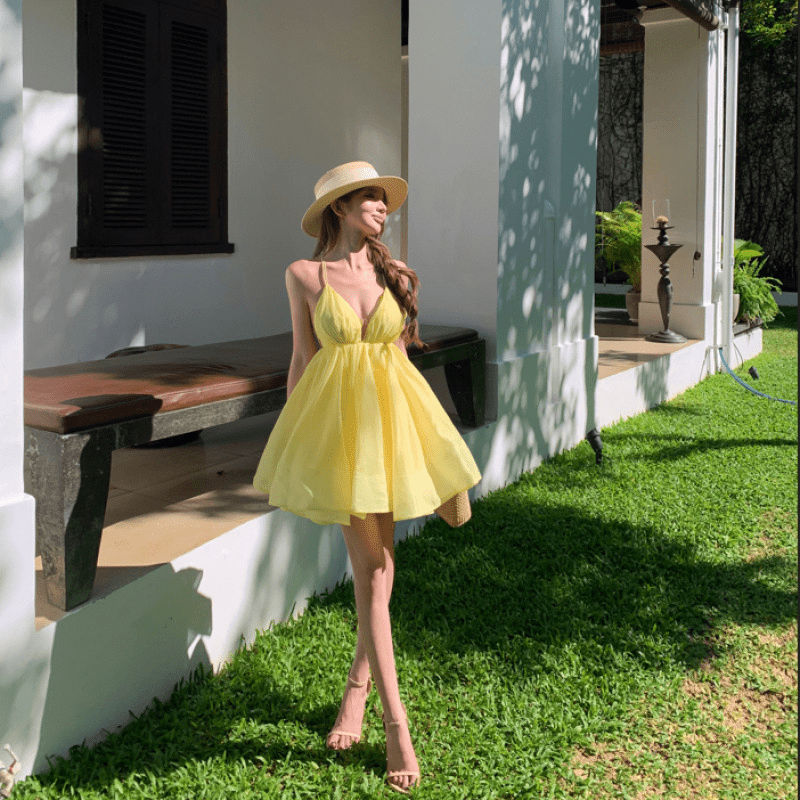 Abbie V Neck Layered Mini Dress