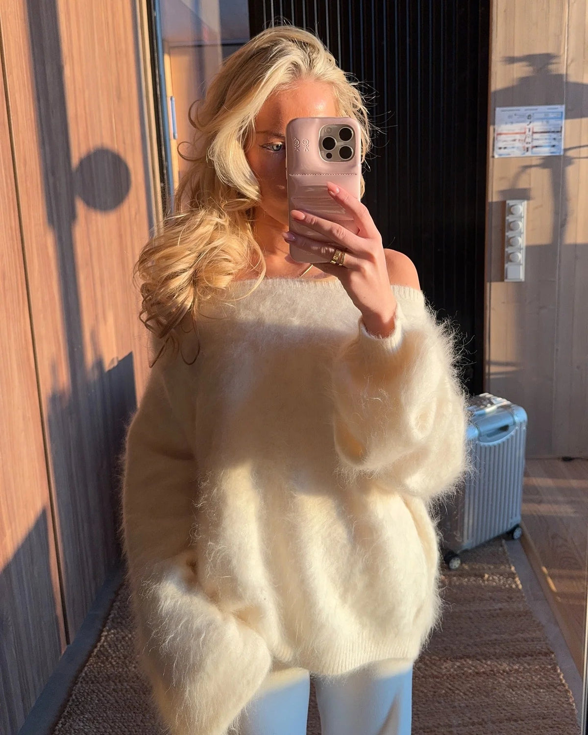 Addison Off-Shoulder Mohair Sweater