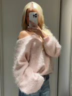 Addison Off-Shoulder Mohair Sweater