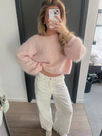 Addison Off-Shoulder Mohair Sweater
