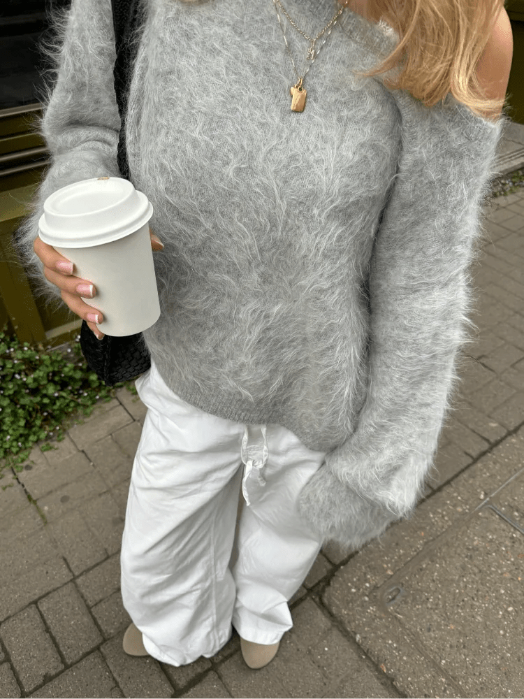 Addison Off-Shoulder Mohair Sweater