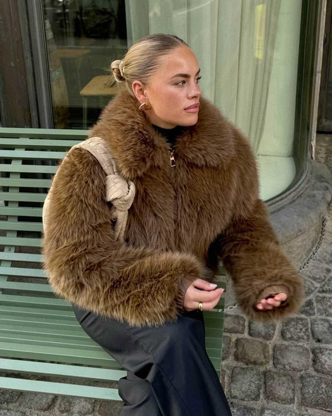 Adeline Cropped Faux Fur Jacket