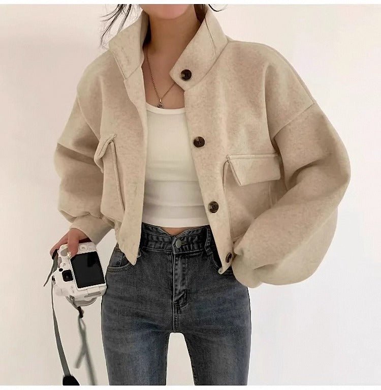 Agathe High Neck Cropped Jacket