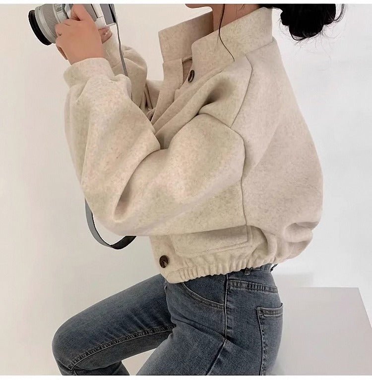 Agathe High Neck Cropped Jacket