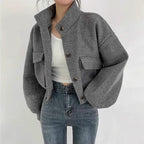 Agathe High Neck Cropped Jacket