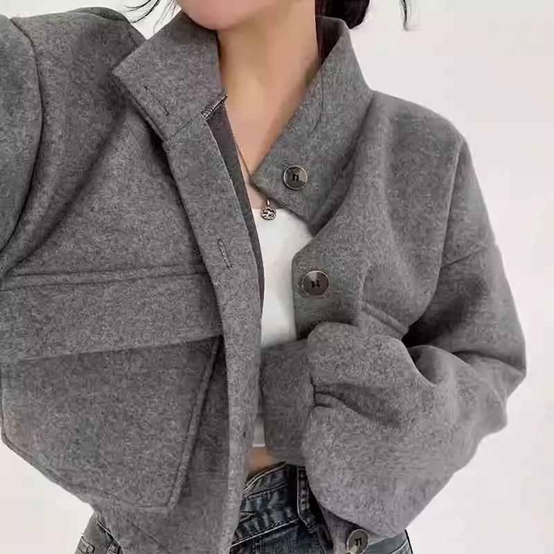 Agathe High Neck Cropped Jacket
