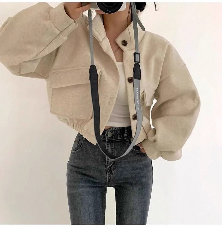 Agathe High Neck Cropped Jacket