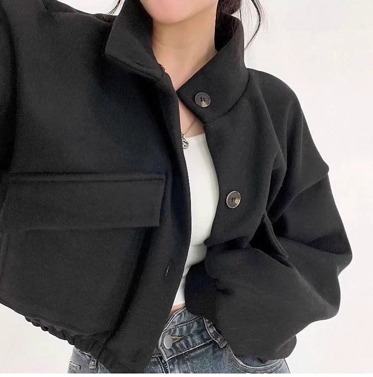 Agathe High Neck Cropped Jacket