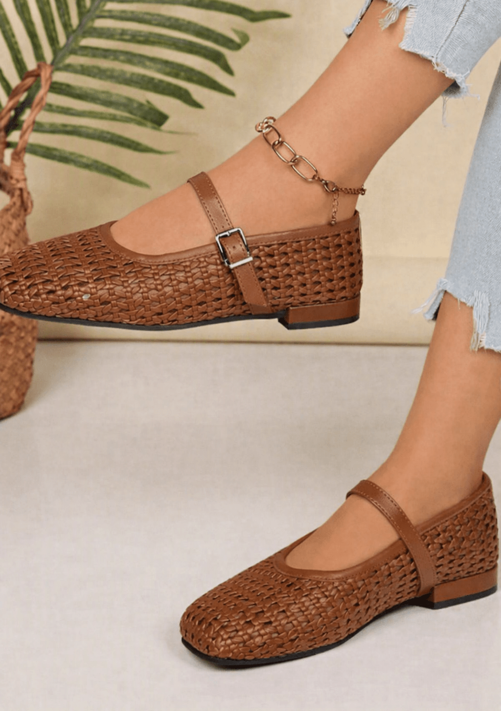 Ella Woven Mesh Mary Jane Flats