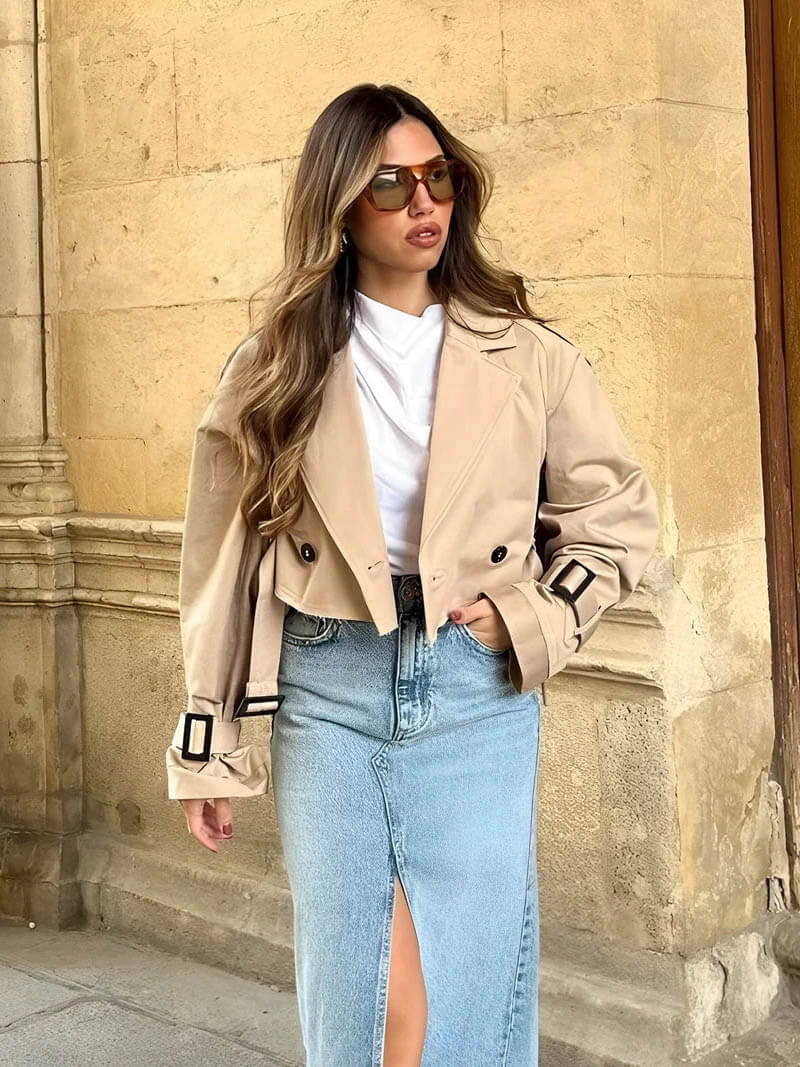 Aimee Cropped Trenchcoat