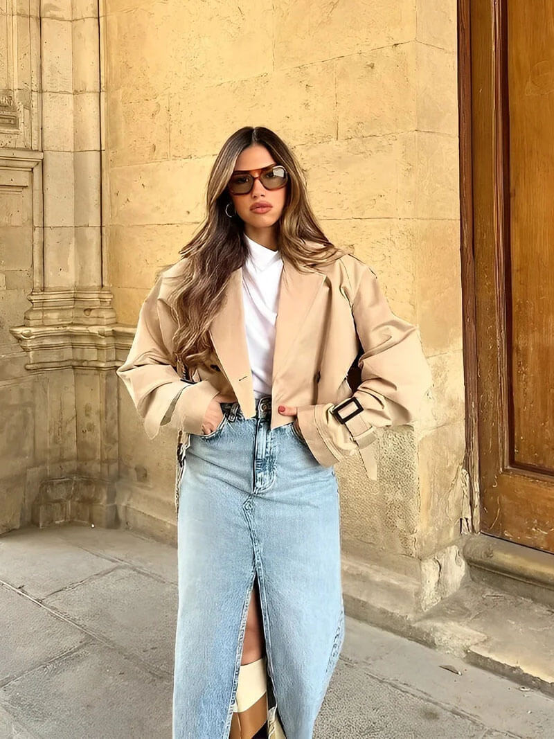 Aimee Cropped Trenchcoat