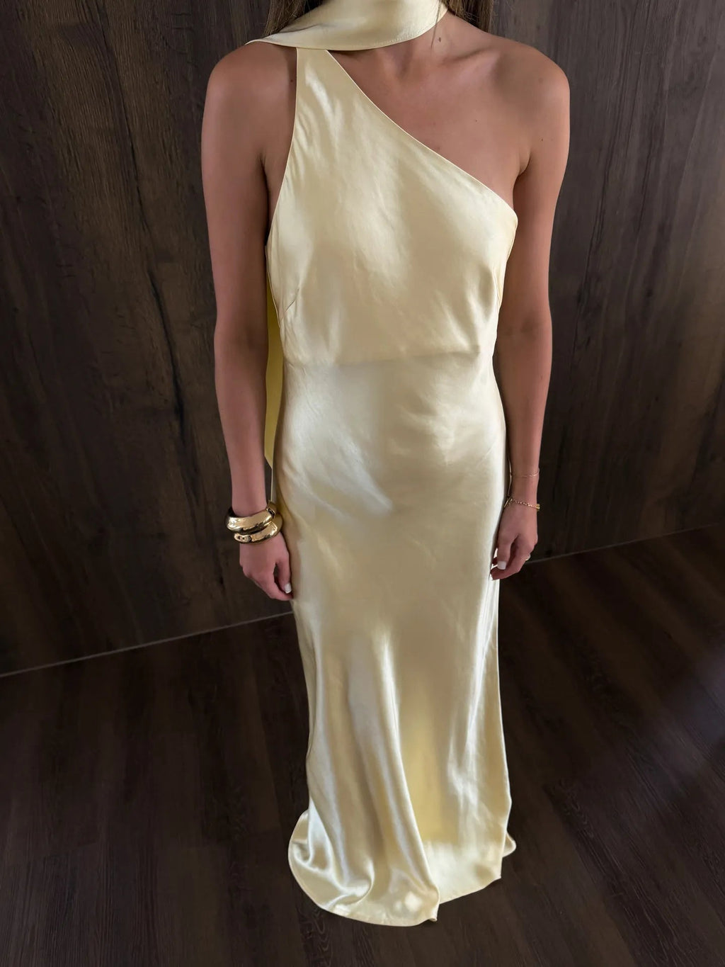 Alice One-Shoulder Silk Evening Gown