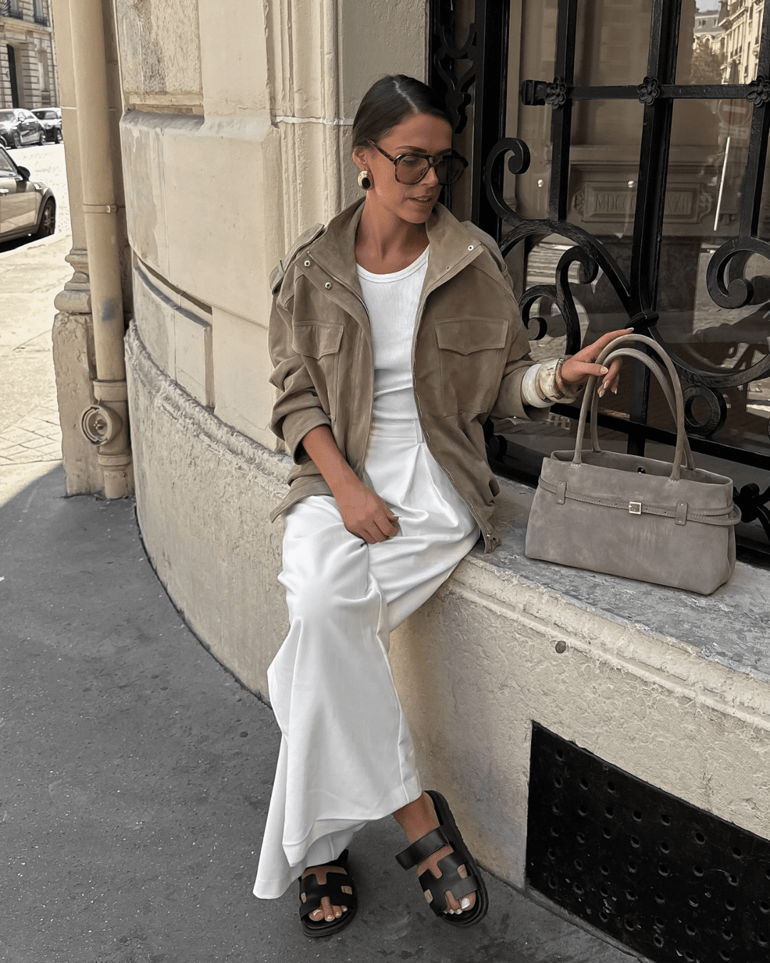 Alexandra High-Neck suede Jacket