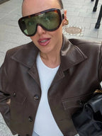 Aliyah Cropped Faux Leather Jacket