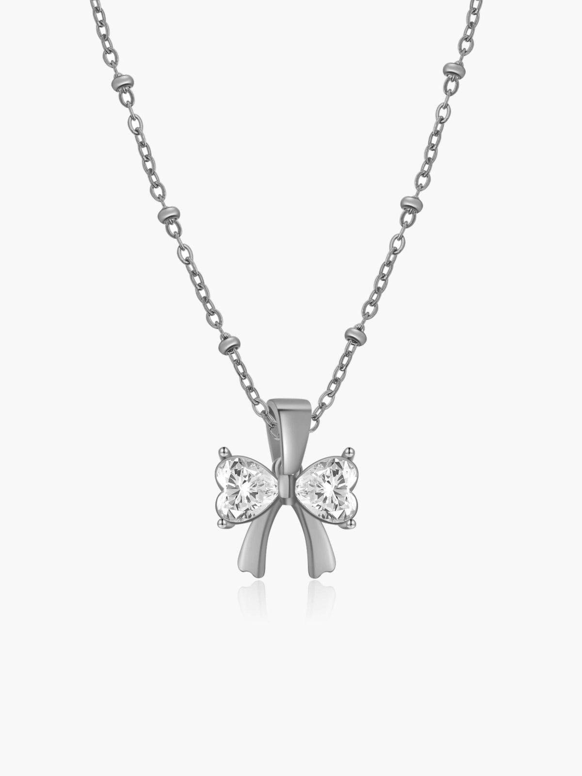 Adaeze Zirconia Bow Pendant Necklace