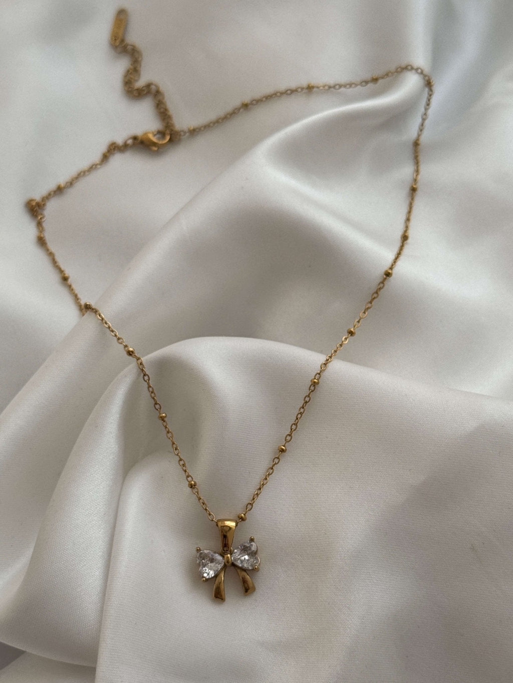 Adaeze Zirconia Bow Pendant Necklace