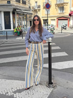 Angela Low-Rise Striped Trousers