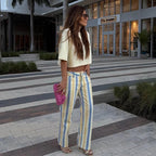 Angela Low-Rise Striped Trousers
