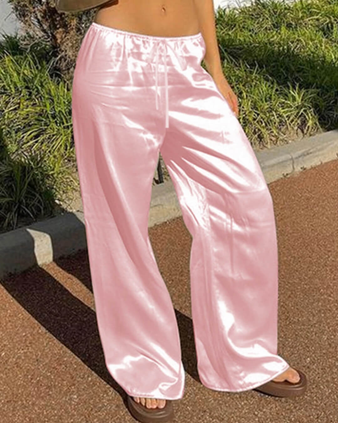 Angelita Satin Wide Leg Trousers