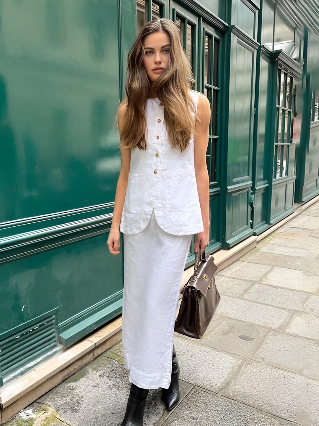 Annalise Sleeveless Linen Set