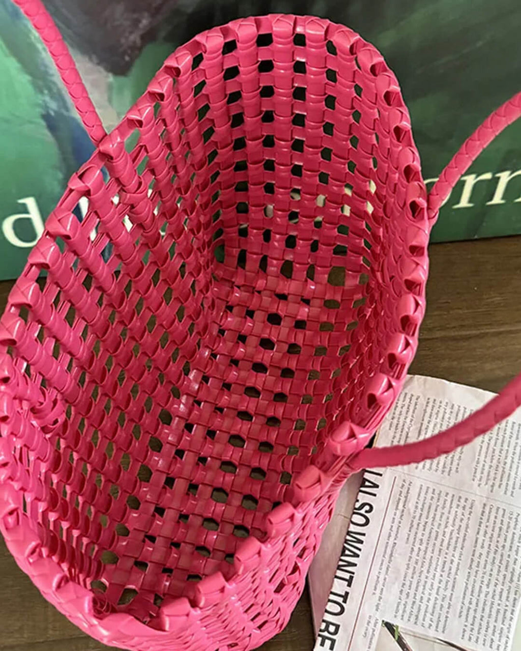 Annie Open-Weave Tote Bag