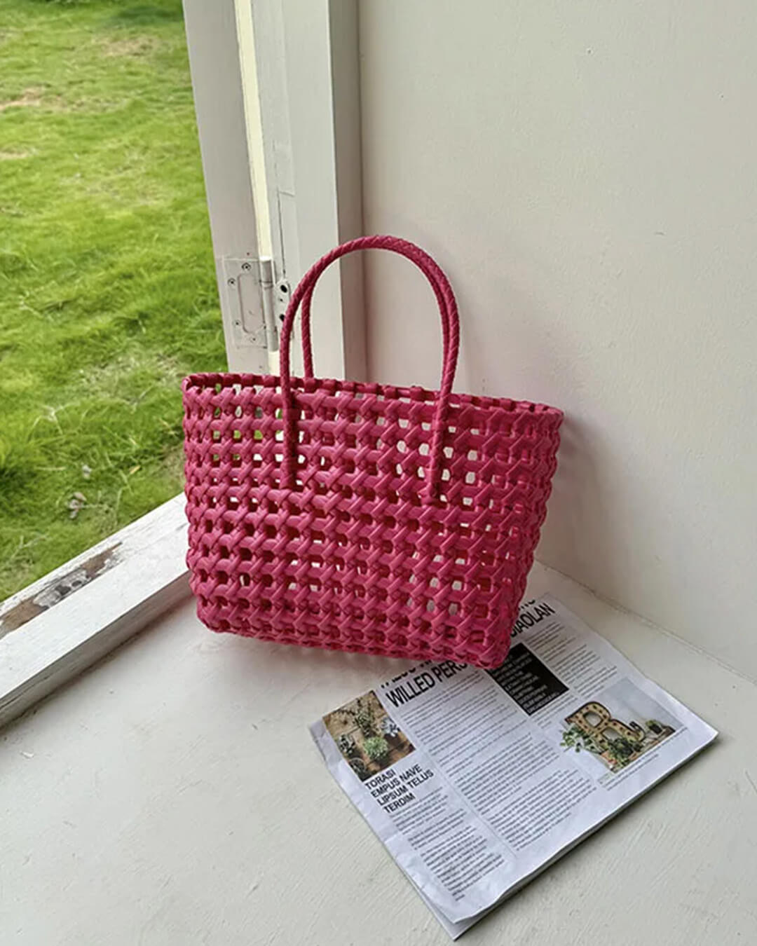 Annie Open-Weave Tote Bag