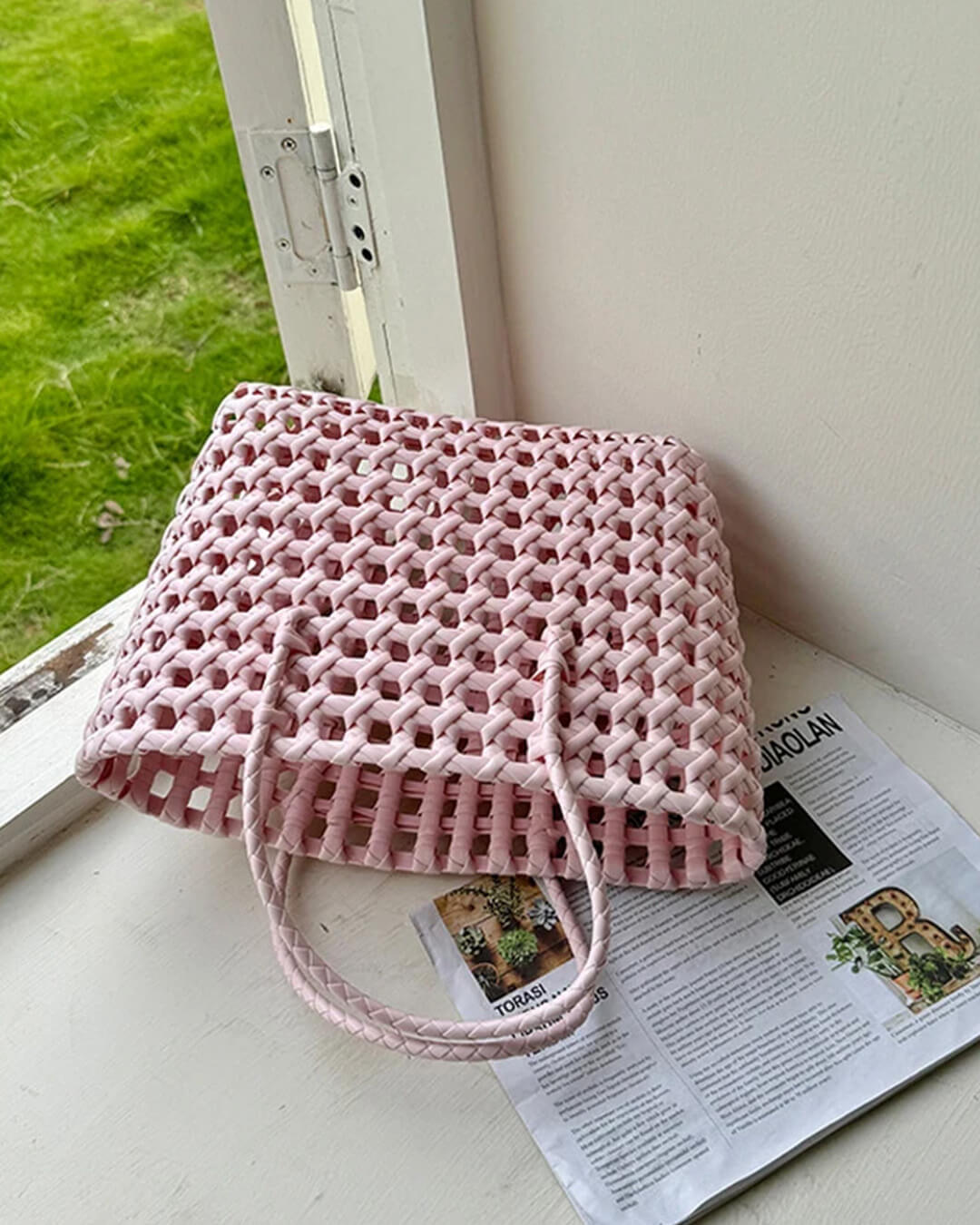 Annie Open-Weave Tote Bag
