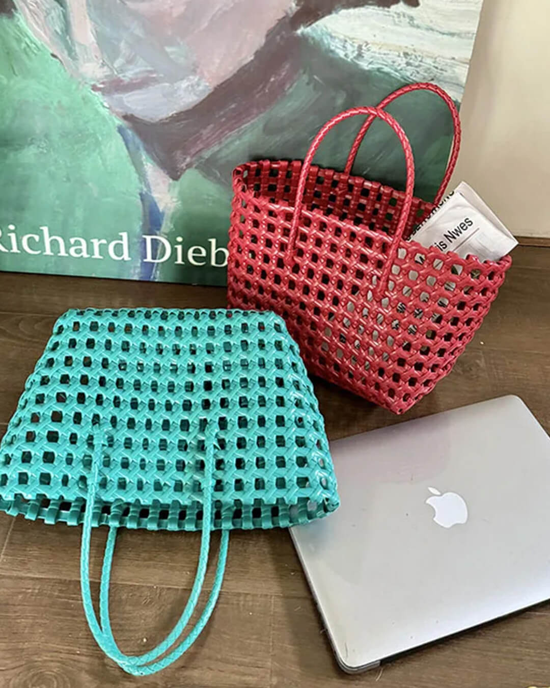 Annie Open-Weave Tote Bag