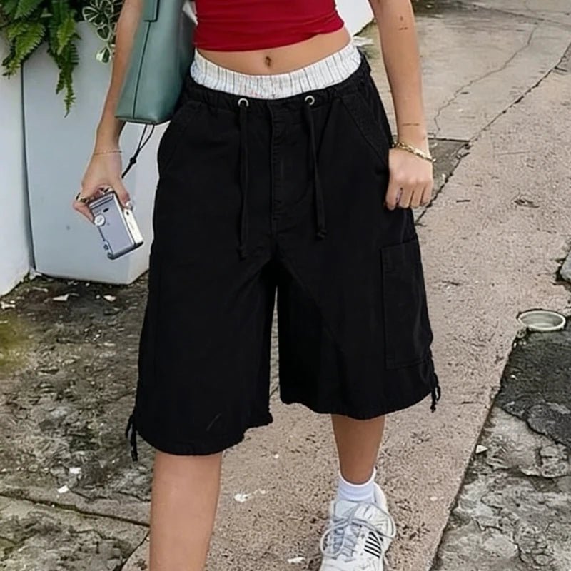 Ariane Baggy Cargo Denim Shorts