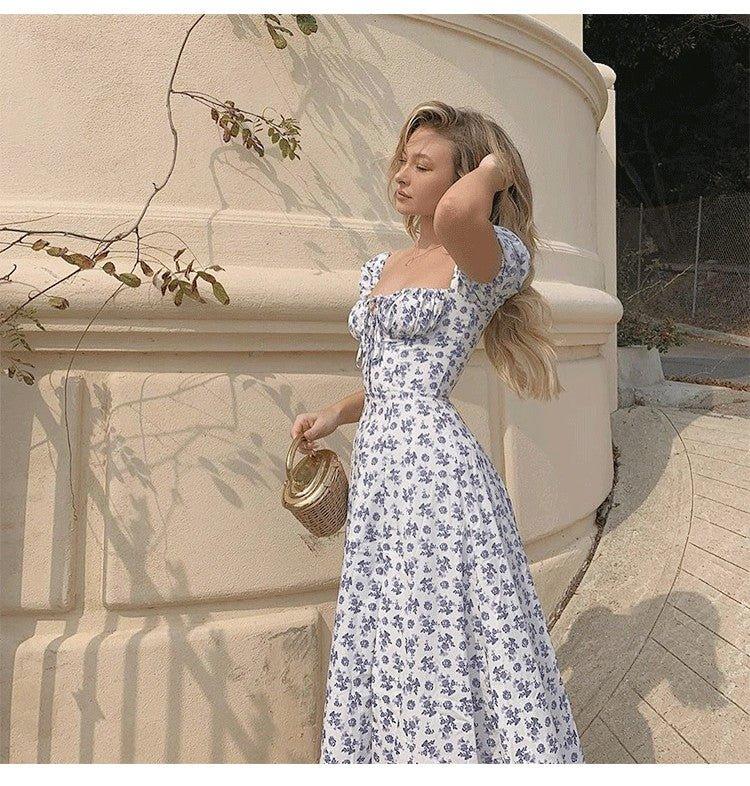 Arianna Puff Sleeve Floral Midi Dress
