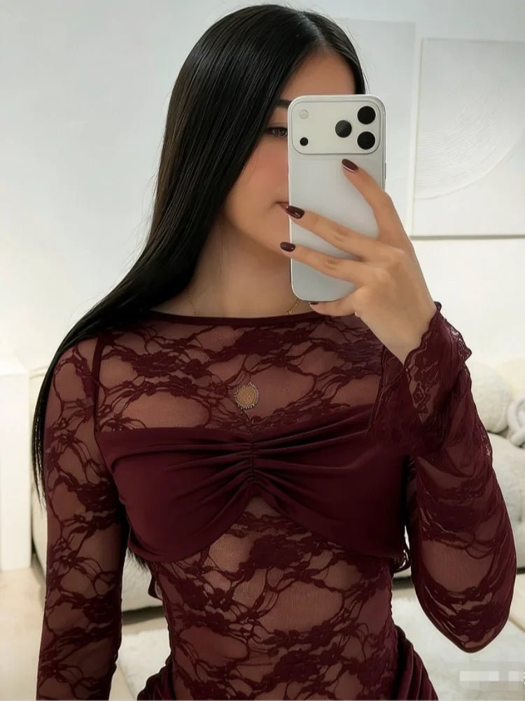 Adena Backless Lace Mini Dress