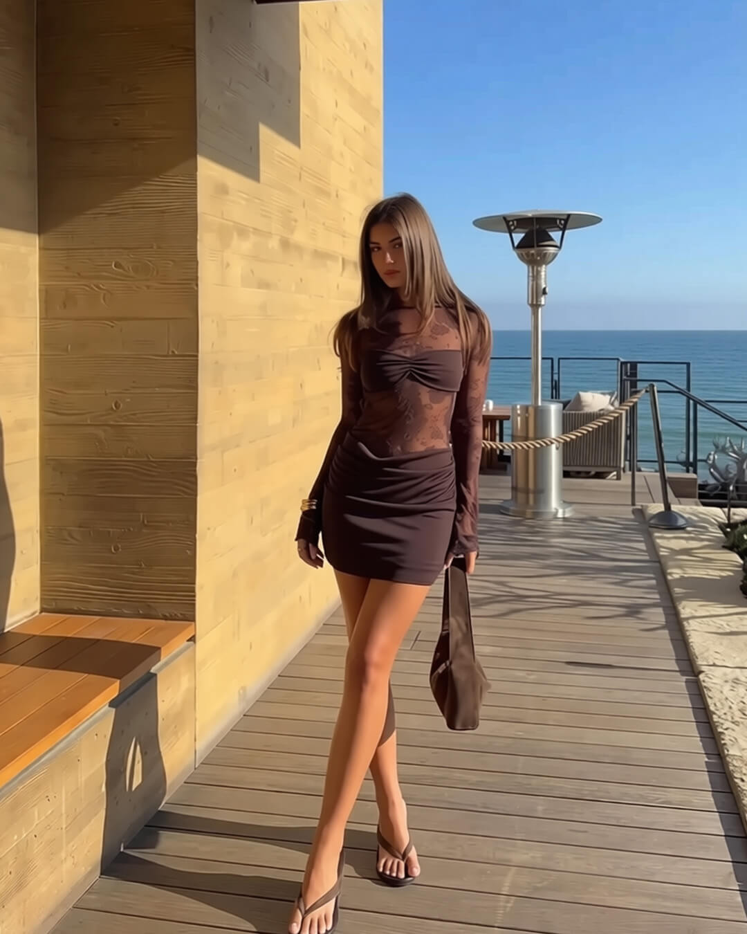 Adena Backless Lace Mini Dress