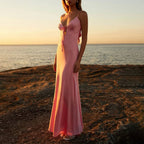 Adero Cutout Silky Cami Maxi Dress