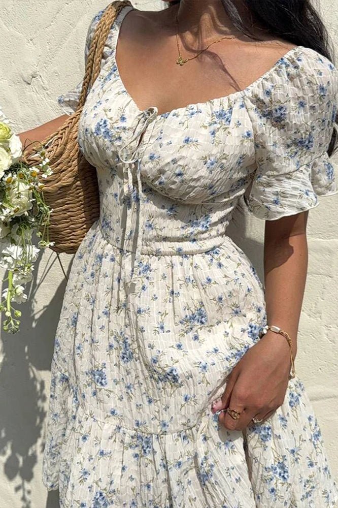 Adesua Floral Lace-Up Mini Dress