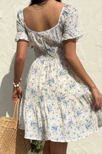 Adesua Floral Lace-Up Mini Dress