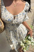 Adesua Floral Lace-Up Mini Dress