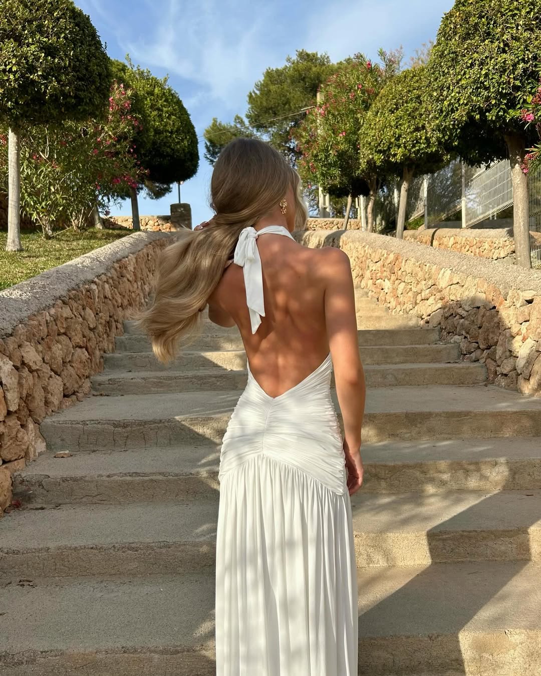 Adila Halter Plunged Neck Maxi Dress