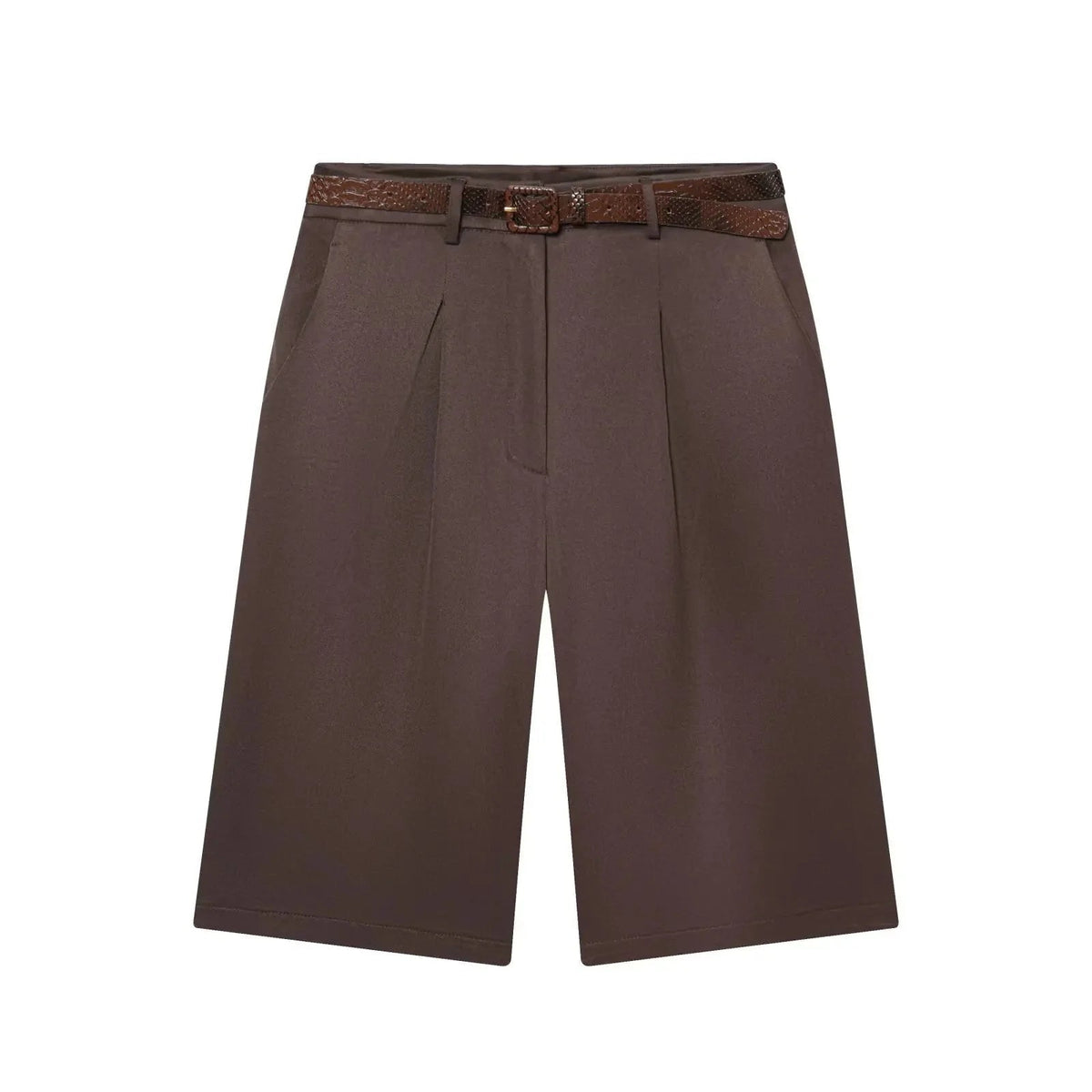 Adina High Waist Bermuda Shorts with Belt