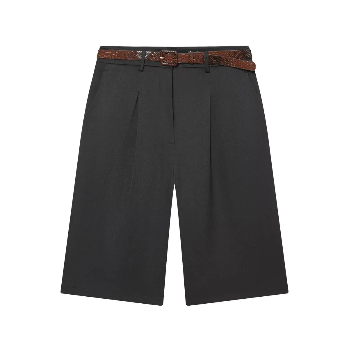 Adina High Waist Bermuda Shorts with Belt
