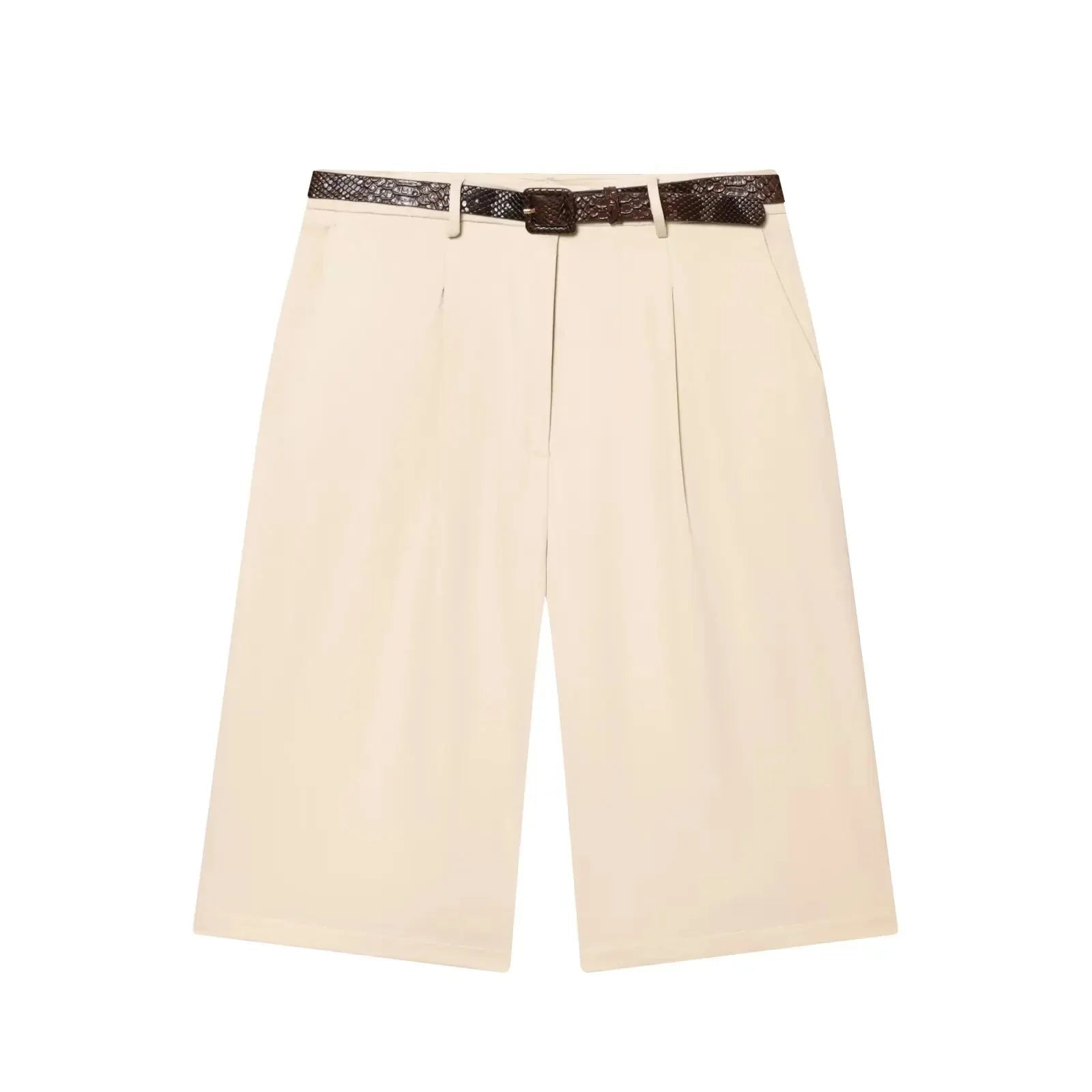 Adina High Waist Bermuda Shorts with Belt
