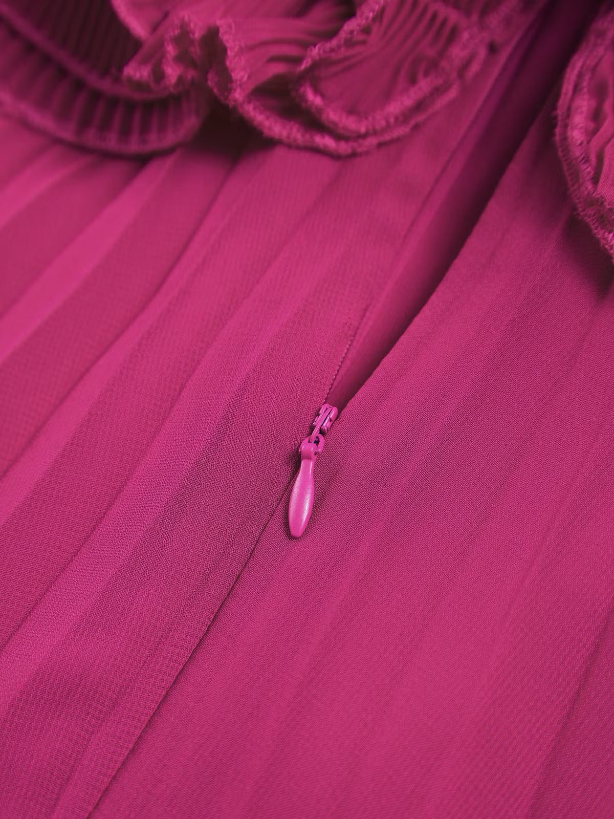 Adjoa Mesh Rosette Pleated Tube Dress