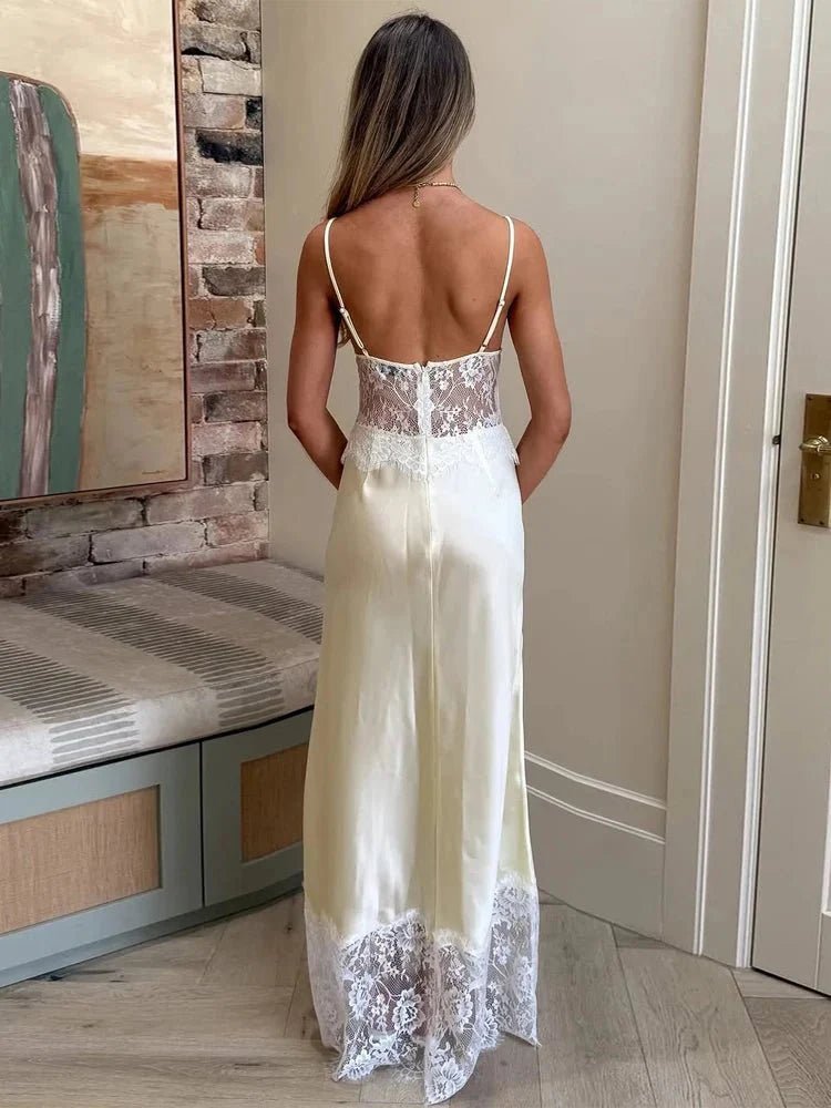 Lisa Off-Shoulder Lace Satin Dress