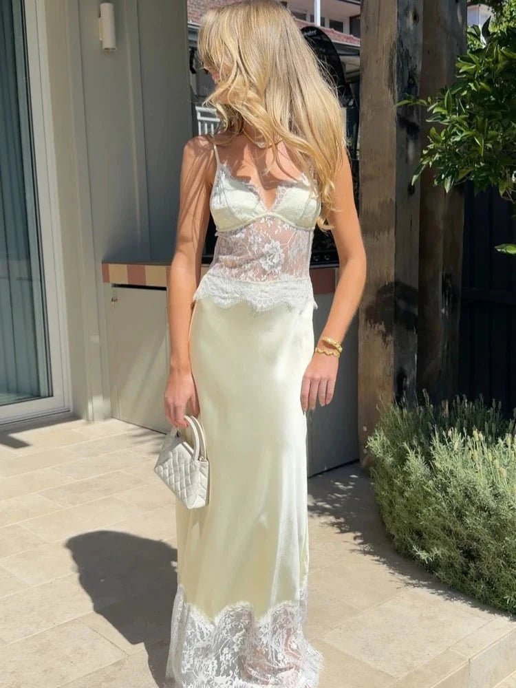 Lisa Off-Shoulder Lace Satin Dress